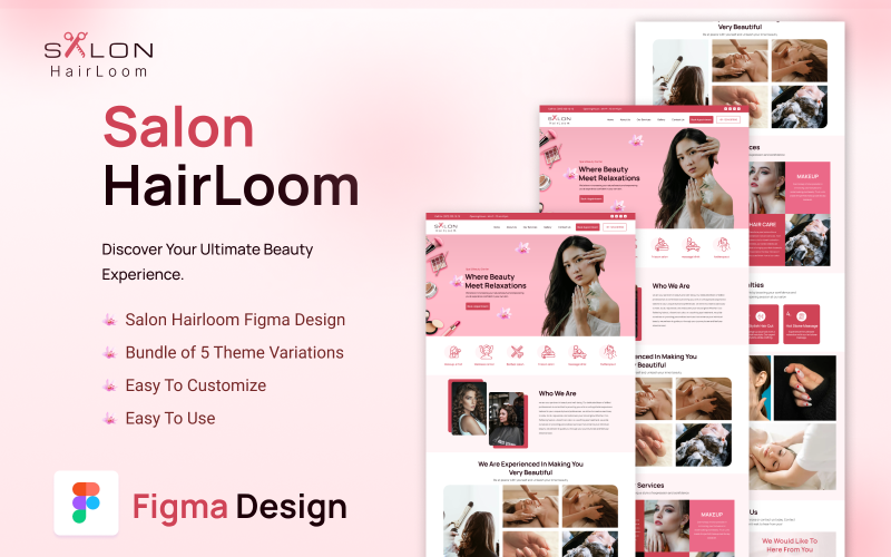 Salon Hairloom Figma Design UI Element