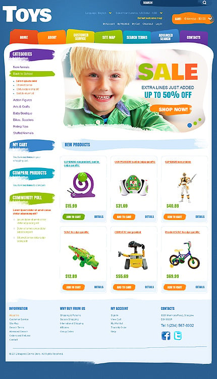 Toys Online Magento Theme | Website 