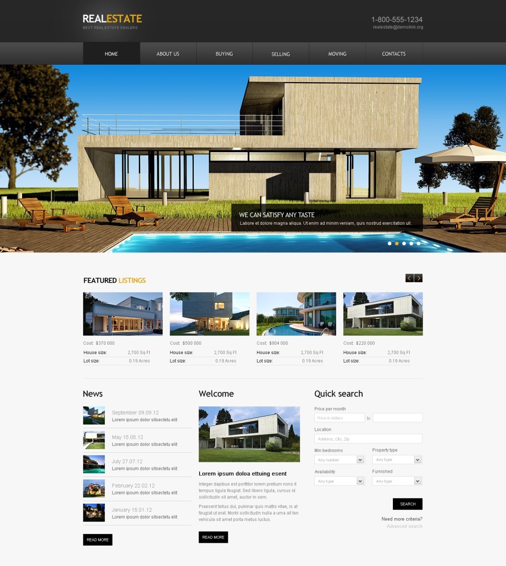 Real Estate Agency Website Template #41662