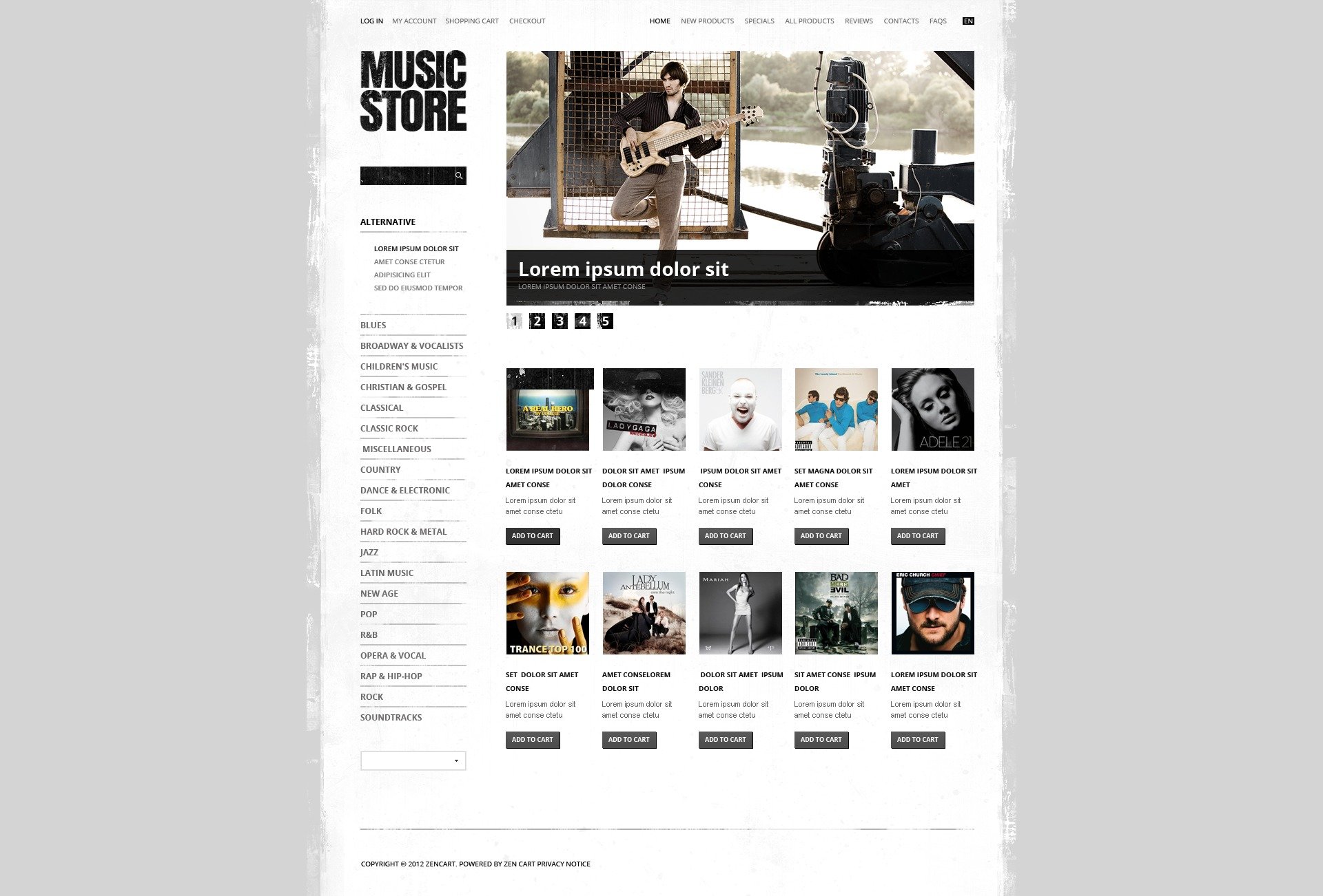 Thème Zen Cart pour boutique de musique #41653 - screenshot