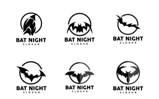 Bat Logo Bat Animal Vector HalloweenV3