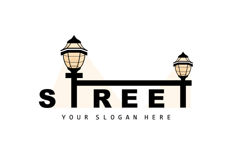 Lantern Logo Design Street Lamp SimpleV2 Logo Template