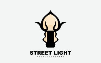 Lantern Logo Design Street Lamp SimpleV5
