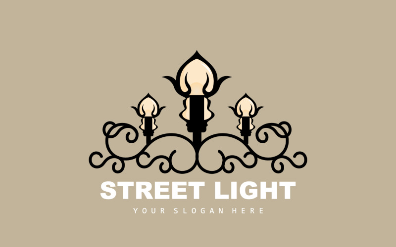 Lantern Logo Design Street Lamp SimpleV8 Logo Template