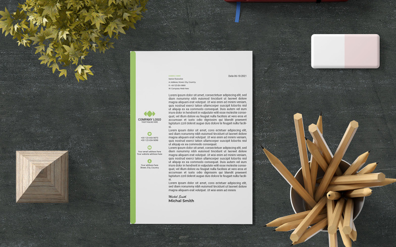 Letterhead, Professional Letterhead, Minimalist Letterhead Corporate Identity