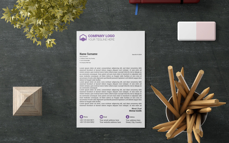 Corporate Simple Letterhead Template Design Corporate Identity