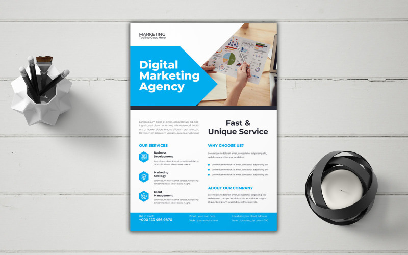 Digital Marketing Agency Business Flyer Template Design Corporate Identity