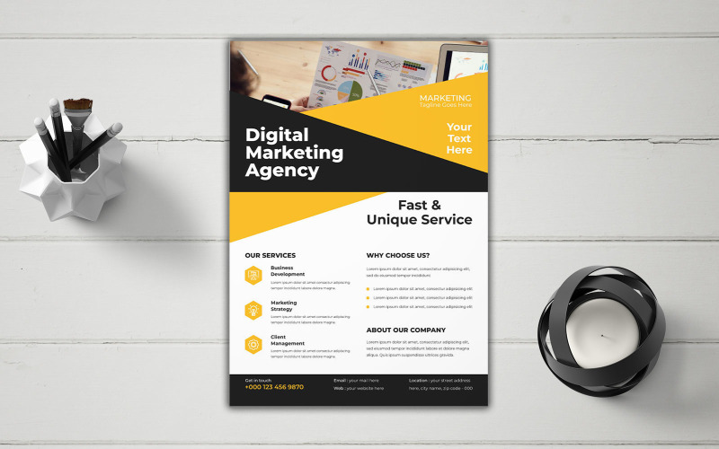 Digital Marketing Agency Business Flyer Template With Photo Corporate Identity