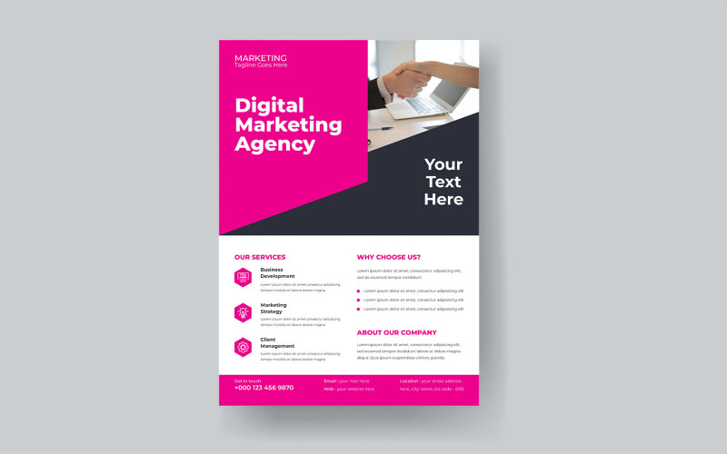 Digital Marketing Agency Clean Business Solutions Flyer Corporate Identity