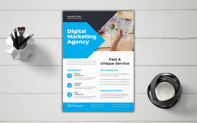 Digital Marketing Agency Creative Flyer Template Design Corporate Identity