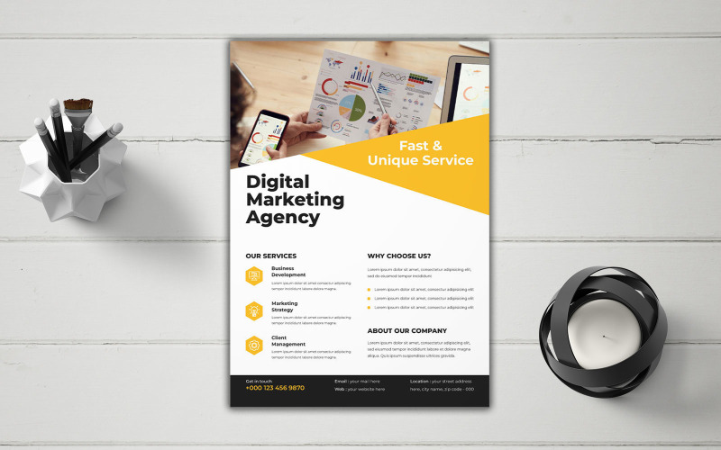 Digital Marketing Agency Illuminate Your Business Flyer Design Corporate Identity