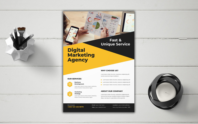 Digital Marketing Agency Leading Your Digital Revolution Flyer Design Corporate Identity