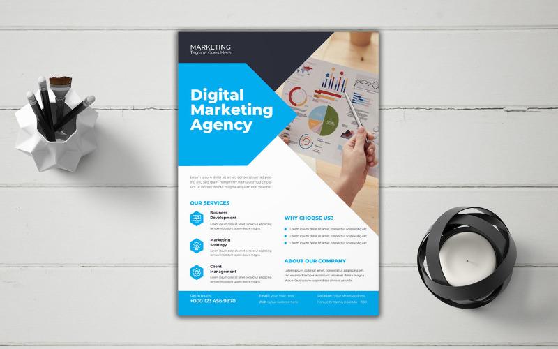 Digital Marketing Agency Modern Business Flyer Design Template Corporate Identity