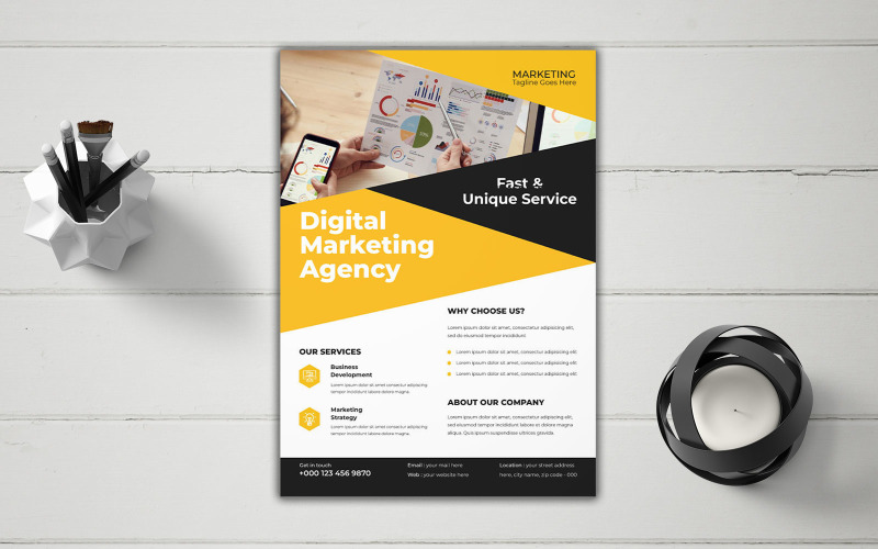 Digital Marketing Agency Professional Services Flyer Design Corporate Identity