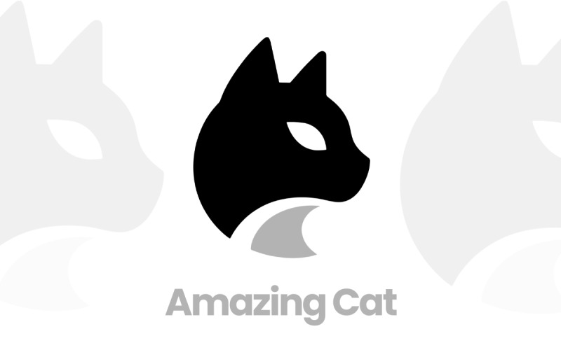 Amazing Beauty Cat Vector Logo Logo Template