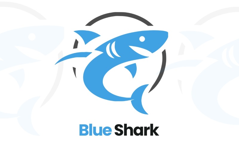 Blue Shark Modern Vector Logo Logo Template