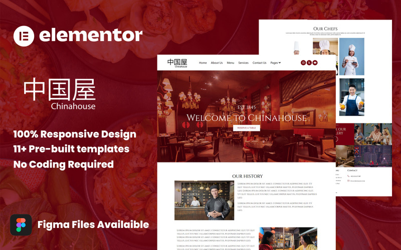 Chinahouse - Chinese Restaurant Elementor Template Kit Elementor Kit