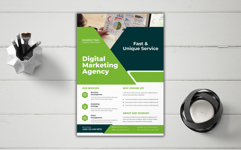 Digital Marketing Agency Business Partnership Announcement Flyer Corporate Identity