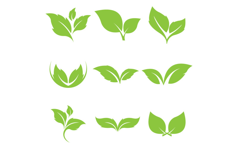 Green leaf tree element logo icon vector template version 5 Logo Template