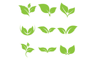 Green leaf tree element logo icon vector template version 5