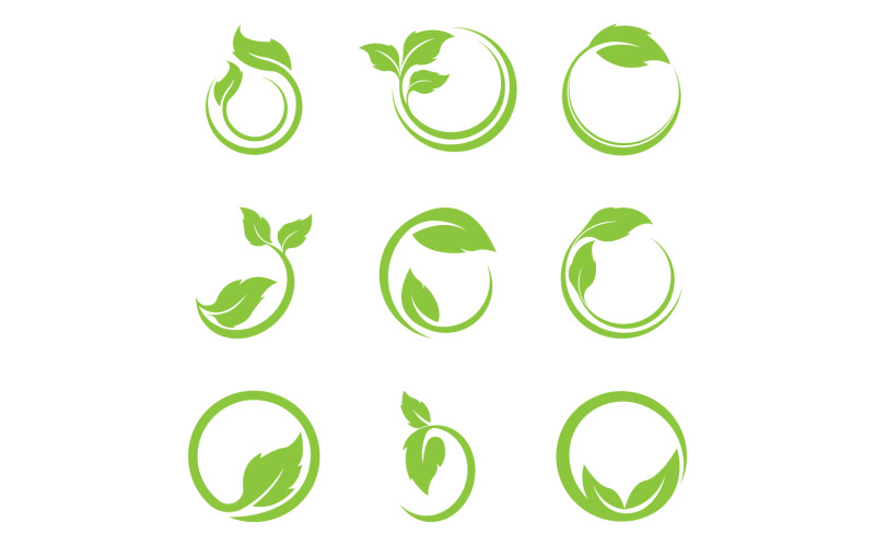 Green leaf tree element logo icon vector template version 7 Logo Template