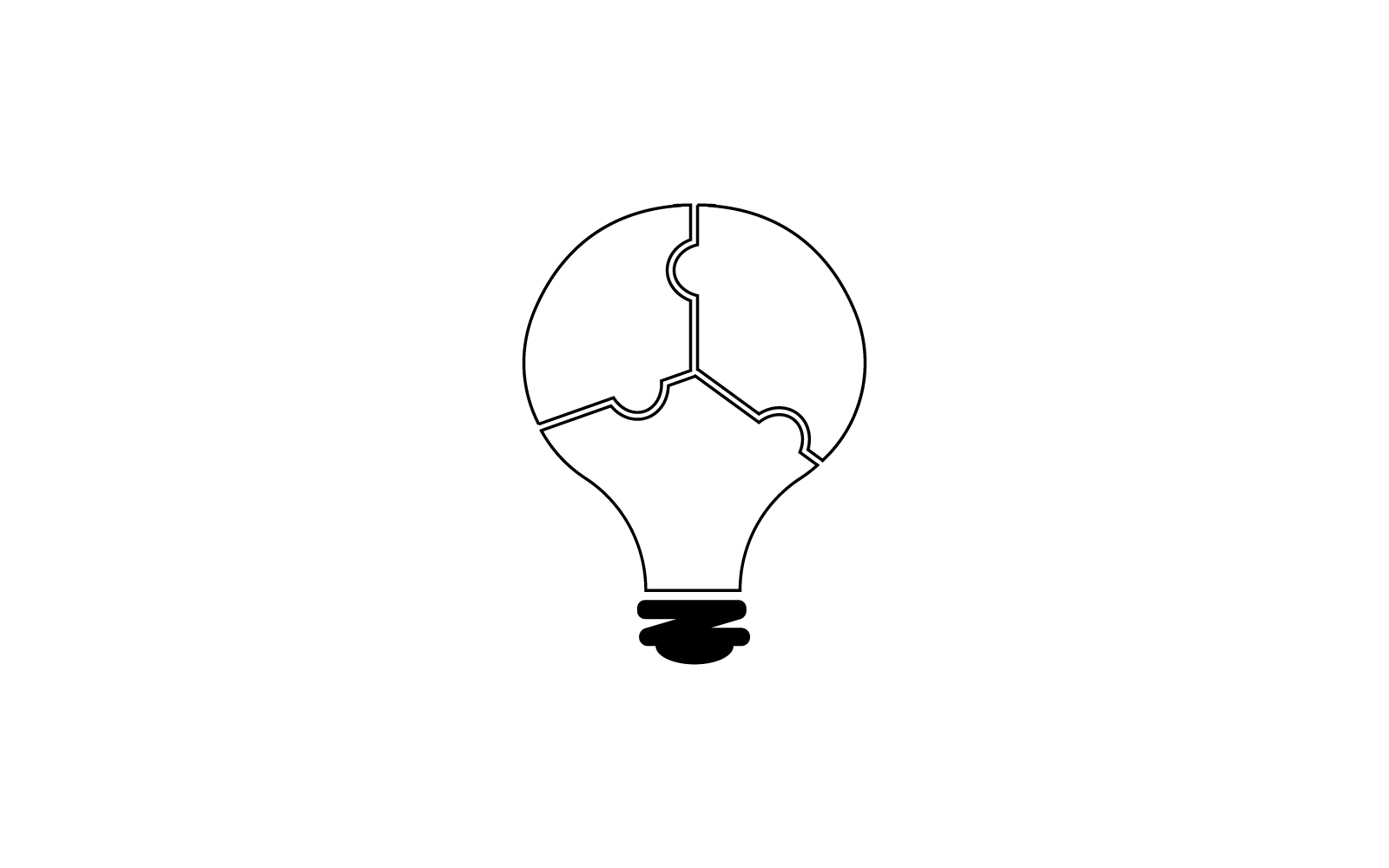bulb puzzle logo vector template flat design
