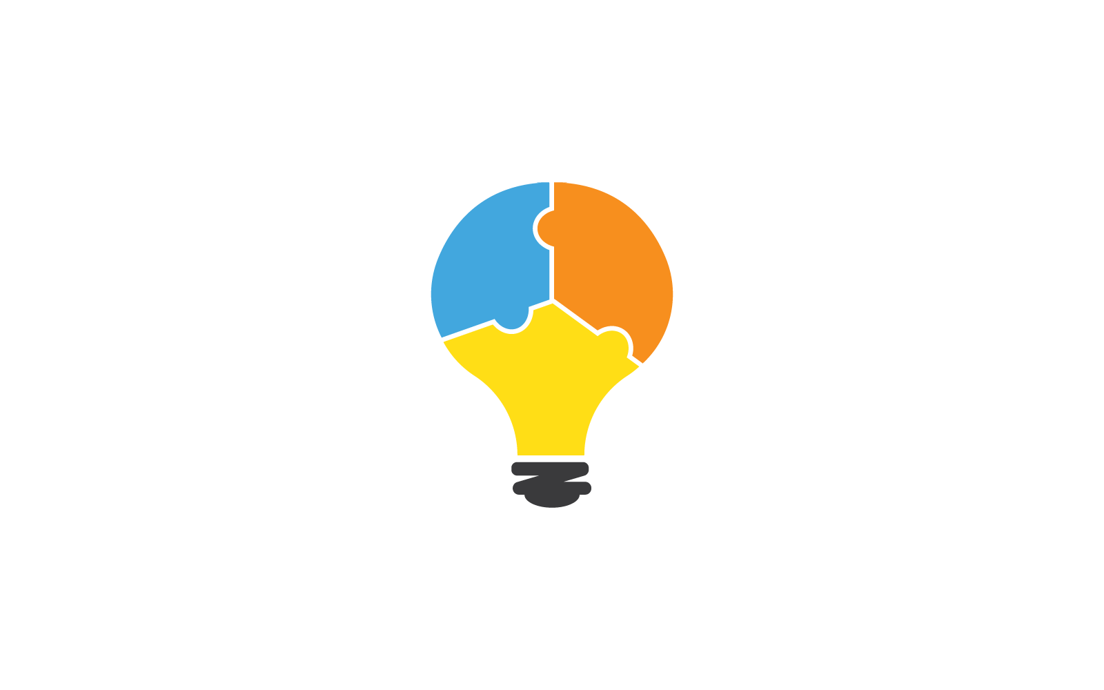 bulb puzzle logo vector template