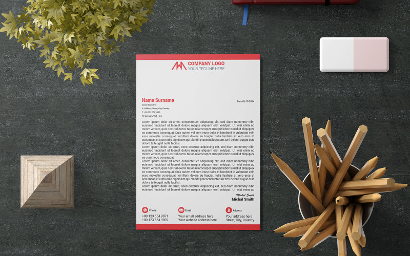 Creative Letterhead, Minimalist Letterhead Corporate Identity