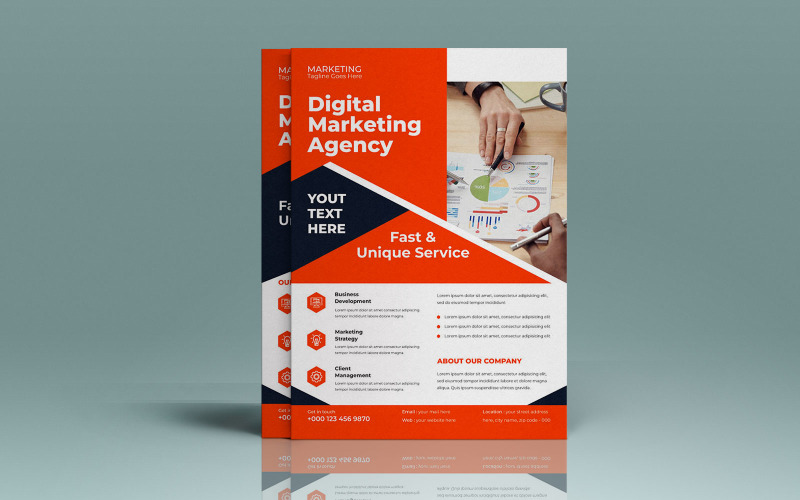Digital Marketing Agency Business Process Optimization Flyer Corporate Identity