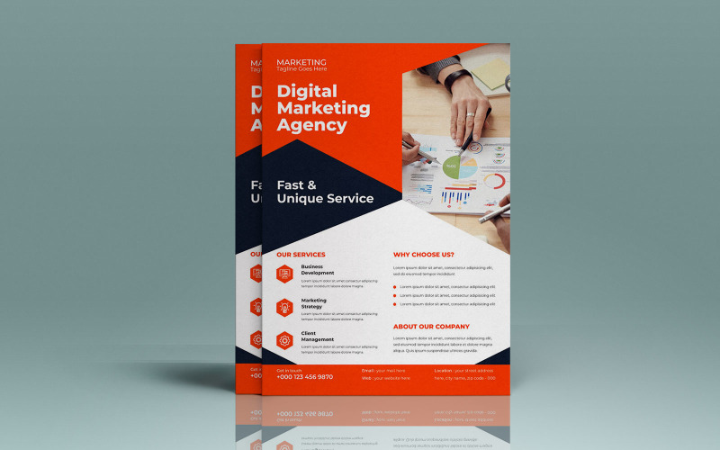 Digital Marketing Agency Business Risk Management Seminar Flyer Corporate Identity