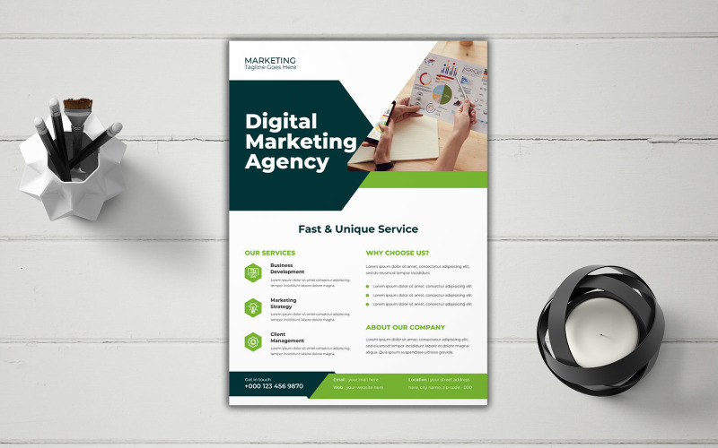 Digital Marketing Agency Business Strategy Consultation Flyer Corporate Identity