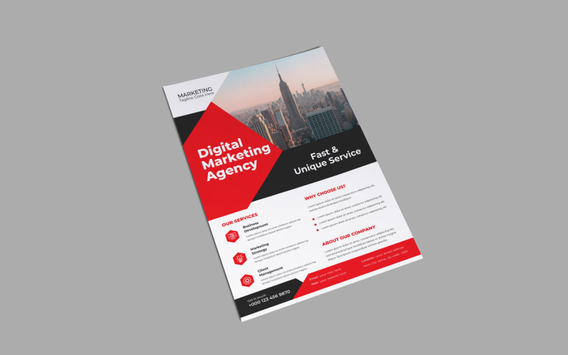 Digital Marketing Agency Commercial Real Estate Services Flyer Corporate Identity