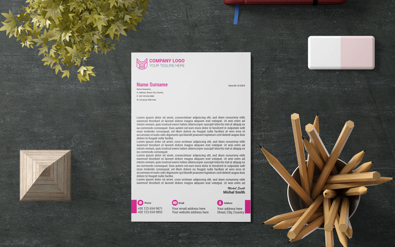 Letterhead Design, Modern Letterhead, Professional Letterhead-120 Corporate Identity
