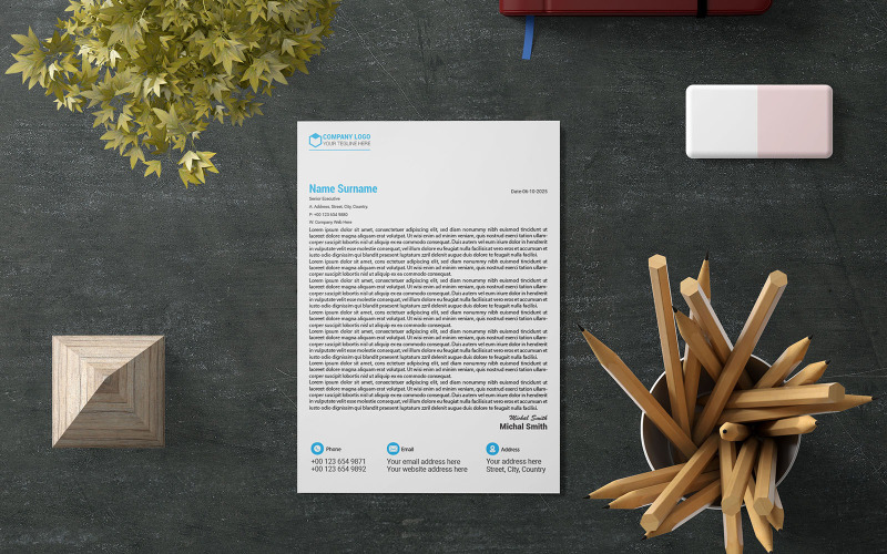 Letterhead, Professional Letterhead, Creative Letterhead-218 Corporate Identity
