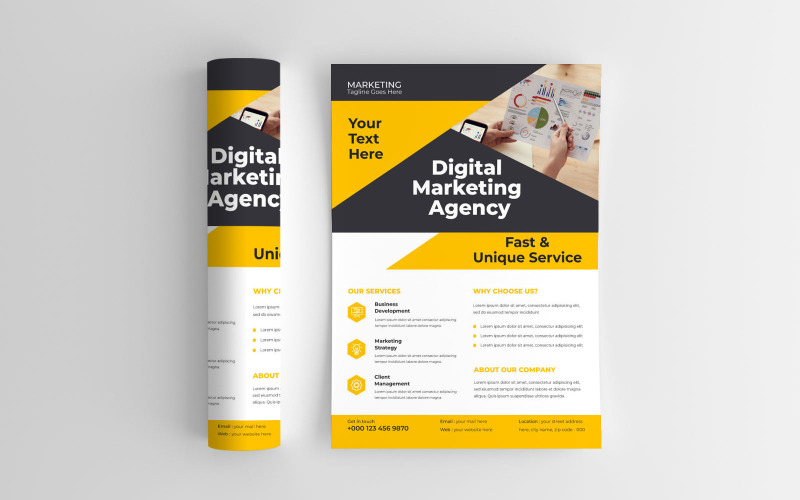 Modern Business Marketing Flyer With Photo Corporate Identity