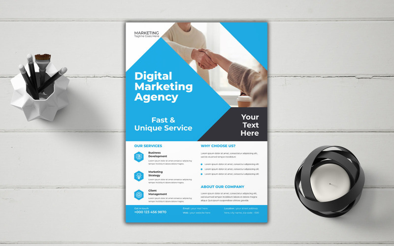 Modern Clean Business Solutions Marketing Flyer Corporate Identity