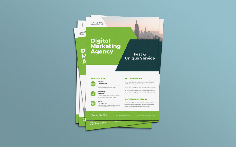 Modern Illuminate Your Business Marketing Flyer Design Corporate Identity