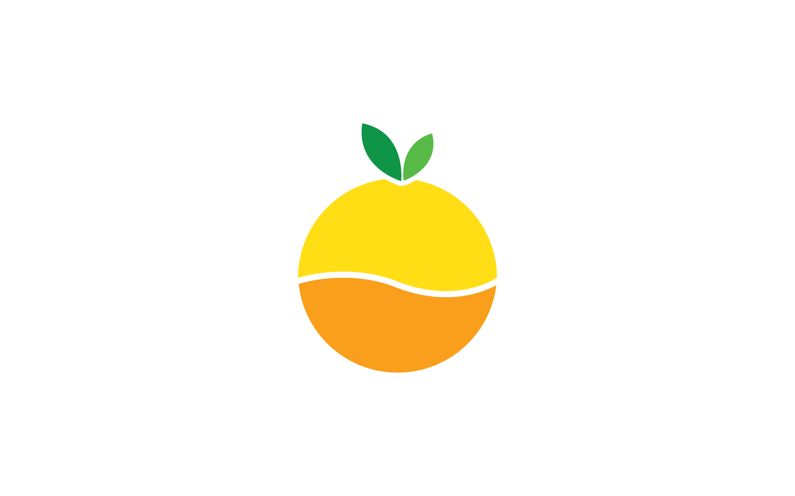 Orangenfrucht-Logo, Vektor-flaches Design
