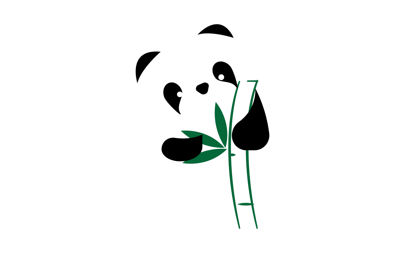 panda logosu illüstrasyon vektör tasarım şablonu