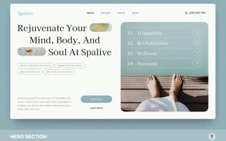 Spalive - Spa & Wellness Hero Section Figma Template