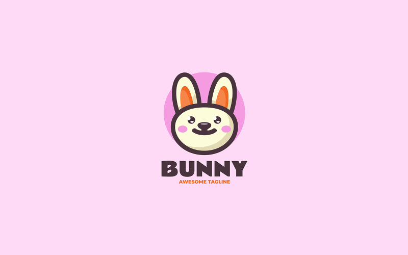 Bunny Head Mascot Cartoon Logo Logo Template