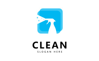 Clean and wash creative symbols company cleaning services graphic design V8