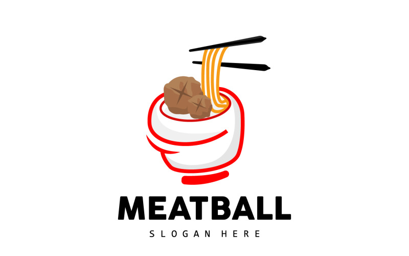 Meatball Logo Vector Fast Food TemplateV2 Logo Template