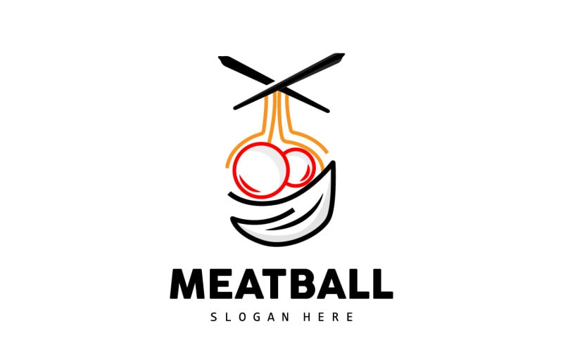 Meatball Logo Vector Fast Food TemplateV5 Logo Template