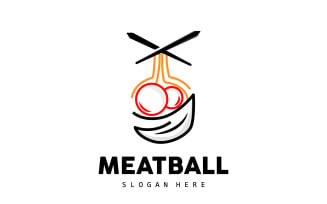 Meatball Logo Vector Fast Food TemplateV5