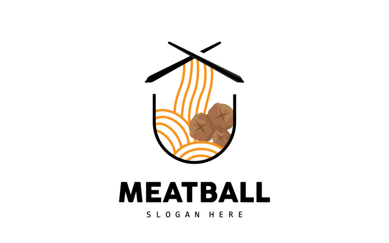 Meatball Logo Vector Fast Food TemplateV6 Logo Template