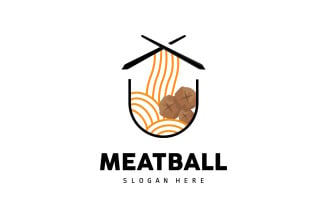Meatball Logo Vector Fast Food TemplateV6