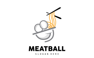 Meatball Logo Vector Fast Food TemplateV7