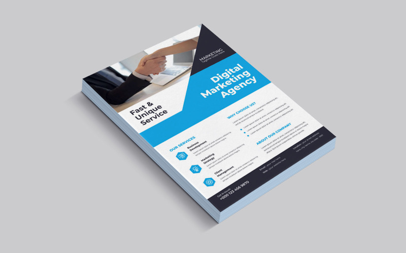 Modern Digital Marketing Agency Business Intelligence Solutions Flyer Corporate Identity