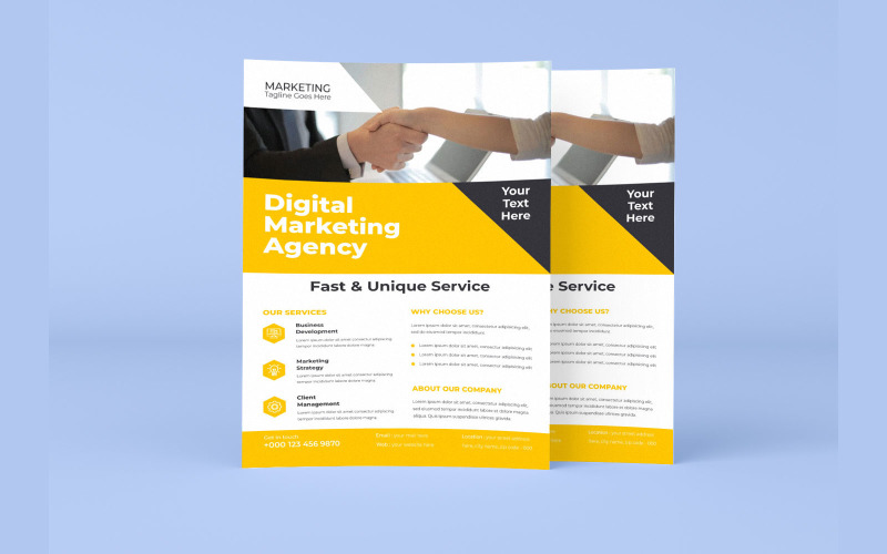 Modern Digital Marketing Agency Business Merger Announcement Flyer Corporate Identity